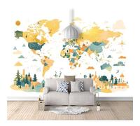 3D Self-adhesive Wallpaper for Living Room Bedroom Colorful world map children's room 100x70cm Dining Mural Wall Sticker Girl Decorate