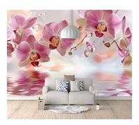 3D Self-adhesive Wallpaper for Living Room Bedroom Pink flower butterfly reflection 100x70cm Dining Mural Wall Sticker Girl Decorate