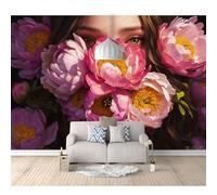 3D Self-adhesive Wallpaper for Living Room Bedroom Woman face flowers 100x70cm Dining Mural Wall Sticker Girl Decorate