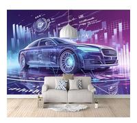 3D Self-adhesive Wallpaper Large Mural Photo Future technology car sports car 100x70cm Poster Decorative Home Decoration for Teen Dorm Boy Girl Room Living