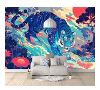 3D Self-adhesive Wallpaper Large Mural Photo Tiger Painted animals 100x70cm Poster Decorative Home Decoration for Teen Dorm Boy Girl Room Living