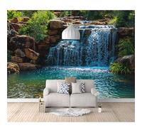 3D Self-adhesive Wallpaper Murals Landscape: Mountain, Waterfall, Tree, Nature 100x70cm Photo Pattern Stickers Home Room Wall Poster Decoration for Living Office Bedroom Dining Art
