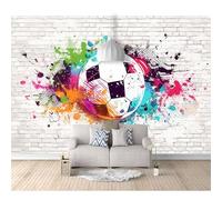3D Self-adhesive Wallpaper Wall Mural Soccer ball colorful bricks 100x70cm Posters Sticker Border Bedroom Photo