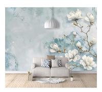 3D Self-adhesive Wallpaper Wall Mural Vintage embossed floral orchid blue 100x70cm Posters Sticker Border Bedroom Photo