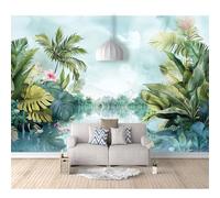 3D Self-adhesive Wallpaper Wall Mural XXL Tropical plants, banana leaves, river landscape 100x70cm Photo Feature Wall-Art murals Bedroom Living Room