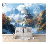 3D Self-adhesive Wallpaper Waterfalls, Ancient Architecture, Landscapes 100x70cm Living Room TV Wall Bedroom Large murals Custom 3d Self-adhesive Wallpaper living room the wall for bedroom Mural