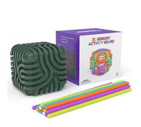 3D Sensory Activity Cube,Sensorielles Anti-Stress en Silicone, 6-in-1 Jouet Fidget Silencieux avec 15 Strings Tactile, Cube Sensorielle d'Activité Texturée pour Gestion du Stress TDAH Autisme (Vert)