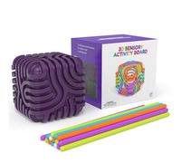 3D Sensory Activity Cube,Sensorielles Anti-Stress en Silicone, 6-in-1 Jouet Fidget Silencieux avec 15 Strings Tactile, Cube Sensorielle d'Activité Texturée pour Gestion du Stress TDAH Autisme (Violet)