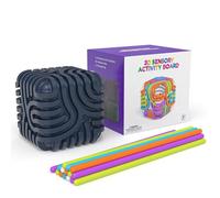 3D Sensory Activity Cube,Sensorielles Anti-Stress en Silicone, 6-in-1 Jouet Fidget Silencieux avec 15 Strings Tactile, Cube Sensorielle d'Activité Texturée pour Gestion du Stress TDAH Autisme (Bleu)