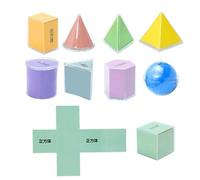 3D Shapes Teaching Set - Multi Geometric Solid Blocks, HANDd On MATHs Concept Demonstration Tools, Cognitive Development Learning Aids | STEM Educational Equipment, Interactive Teaching Activity