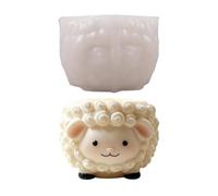 3D Sheep Silicone Mold, Cute Lamb Resin Candle Jar & Planter Mould