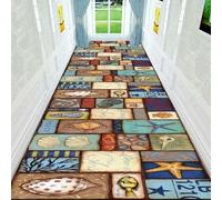 3D Shell Conch Fish Design Runner Tapis Antidérapant Lavable pour Couloir Entrée Bureau Salon Chambre Cuisine