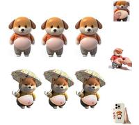 3D Shiba Inu Dog Belly Sticker,Super Soft Silicone Anti-Collision Sticker, 3D Dog Belly Stickers, Decorative Fun Stickers for Adults Party Favor Decals Gift (6E)