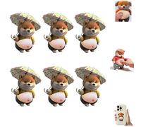 3D Shiba Inu Dog Belly Sticker,Super Soft Silicone Anti-Collision Sticker, 3D Dog Belly Stickers, Decorative Fun Stickers for Adults Party Favor Decals Gift (6D)