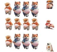 3D Shiba Inu Dog Belly Sticker,Super Soft Silicone Anti-Collision Sticker, 3D Dog Belly Stickers, Decorative Fun Stickers for Adults Party Favor Decals Gift (12A)