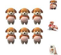 3D Shiba Inu Dog Belly Sticker,Super Soft Silicone Anti-Collision Sticker, 3D Dog Belly Stickers, Decorative Fun Stickers for Adults Party Favor Decals Gift (6A)