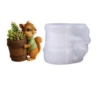 3D Squirrel Mold - Silicone Casting Tool, Craft Making Concrete Form, DIY Use with Durable Material, Art Design featuring Pen Holder Shape, Home Decor Creative Style, Resin Mold for Organizer Storage