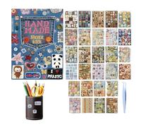 3D Sticker Book - Reusable Self Adhesive Stickers | Faux Embroidery Effect Set with Reusable Pages for Teens Craft Lovers Students Journaling Decorating Art Projects Scrapbooking Album