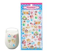 3D Sticker, Cute Food Theme Clear Decal for Laptop and Water Bottle, Funny Cartoon Aesthetic Stickers, Waterproof Reusable Design, Personalization Accessory, Creative Craft Supplies