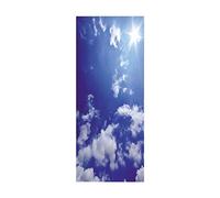 3d Sticker Porte Ciel bleu et nuages blancs L77 x H200cm Stickers Muraux DéCoration De La Maison Autocollant Mural Autocollant D'Art Chambre Salon Affiche Amovible