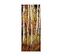 3d Sticker Porte Forêt colorée L100 x H200cm Stickers Muraux DéCoration De La Maison Autocollant Mural Autocollant D'Art Chambre Salon Affiche Amovible