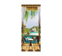 3d Sticker Porte Maisons de la mer L83 x H204cm Stickers Muraux DéCoration De La Maison Autocollant Mural Autocollant D'Art Chambre Salon Affiche Amovible