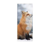 3d Sticker Porte Renard animal L77 x H200cm Stickers Muraux DéCoration De La Maison Autocollant Mural Autocollant D'Art Chambre Salon Affiche Amovible