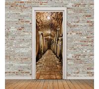 3d Sticker Porte Trompe L'oeil Cave Stickers Muraux DéCoration De La Maison Autocollant Mural Autocollant D'Art Chambre Salon Affiche Amovible,90x200cm