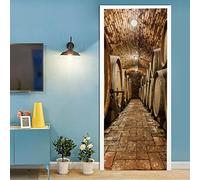 3d Sticker Porte Trompe L'oeil Cave Stickers Muraux DéCoration De La Maison Autocollant Mural Autocollant D'Art Chambre Salon Affiche Amovible,77x200cm
