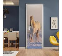 3d Sticker Porte Trompe L'oeil Cheval Stickers Muraux DéCoration De La Maison Autocollant Mural Autocollant D'Art Chambre Salon Affiche Amovible,90x200cm