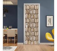 3d Sticker Porte Trompe L'oeil ÉTagèRe À Livres Stickers Muraux DéCoration De La Maison Autocollant Mural Autocollant D'Art Chambre Salon Affiche Amovible,77x200cm