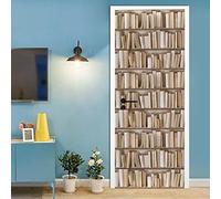 3d Sticker Porte Trompe L'oeil ÉTagèRe À Livres Stickers Muraux DéCoration De La Maison Autocollant Mural Autocollant D'Art Chambre Salon Affiche Amovible,95x215cm