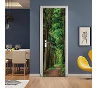 3d Sticker Porte Trompe L'oeil Forêts Stickers Muraux DéCoration De La Maison Autocollant Mural Autocollant D'Art Chambre Salon Affiche Amovible,77x200cm