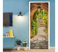 3d Sticker Porte Trompe L'oeil Grotte De Pierre Stickers Muraux DéCoration De La Maison Autocollant Mural Autocollant D'Art Chambre Salon Affiche Amovible,77x200cm