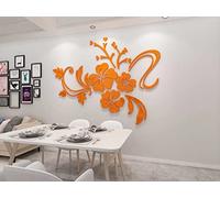 3D Stickers Fleurs Miroir Muraux Rose Flower Vine Sticker DIY Elegant Ecologiques Decoration Autocollants pour chambre Decoration de salon TV Fleur Mirrord Stickers