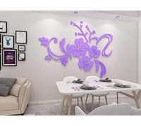 3D Stickers Fleurs Miroir Muraux Rose Flower Vine Sticker DIY Elegant Ecologiques Decoration Autocollants pour chambre Decoration de salon TV Fleur Mirrord Stickers