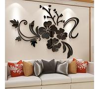 3D Stickers Fleurs Miroir Muraux Rose Flower Vine Sticker DIY Elegant Ecologiques Decoration Autocollants pour chambre Decoration de salon TV Fleur Mirrord Stickers