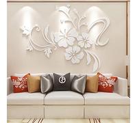 3D Stickers Fleurs Miroir Muraux Rose Flower Vine Sticker DIY Elegant Ecologiques Decoration Autocollants pour chambre Decoration de salon TV Fleur Mirrord Stickers