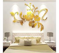 3D Stickers Fleurs Miroir Muraux Rose Flower Vine Sticker DIY Elegant Ecologiques Decoration Autocollants pour chambre Decoration de salon TV Fleur Mirrord Stickers