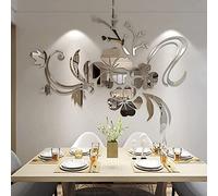 3D Stickers Fleurs Miroir Muraux Rose Flower Vine Sticker DIY Elegant Ecologiques Decoration Autocollants pour chambre Decoration de salon TV Fleur Mirrord Stickers