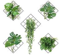 3D Stickers Muraux Plantes Vertes Set - 3D Autocollant Mural Plantes Vertes - Décoration Murale pour Salon Chambre Cuisine