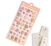 3D Stickers - Playful Cartoon Creature Adhesive Set, Visual Effect Art Feature, Personal Belongings Decoration Detail, Stationery Diary Computer Bag Board Exercise Book Learning