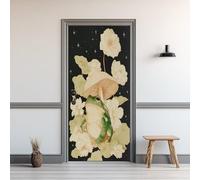 3D Stickers Porte 95x210cm Grenouille Sticker Porte Trompe L'oeil Champignon Rose Papier Peint Auto-Adhésif Fleur Ciel Étoilé Decoration Porte Interieure Poster Porte