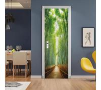 3D Stickers Porte Bambou Forêt Paysage Vert 80 X 200 Cm Auto-Adhésif Mural Décoration De La Maison Stickers Muraux Chambre Salon Affiche Amovible Art Autocollants - Photos De Porte - Peinture -1P8E0J5