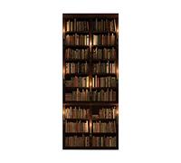 3d Stickers Porte Bibliothèque rétro L83 x H204cm 3d Sticker Porte En Bois Auto-AdhéSif Mural De La Maison Stickers Muraux Chambre Salon Affiche Amovible Art Autocollants