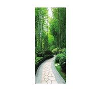 3d Stickers Porte Couloir de bambou L83 x H204cm 3d Sticker Porte En Bois Auto-AdhéSif Mural De La Maison Stickers Muraux Chambre Salon Affiche Amovible Art Autocollants