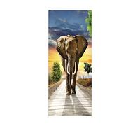 3d Stickers Porte Éléphant animal L90 x H210cm 3d Sticker Porte En Bois Auto-AdhéSif Mural De La Maison Stickers Muraux Chambre Salon Affiche Amovible Art Autocollants