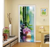 3D Stickers Porte Orchidée Bambou Vert 80 X 200 Cm Auto-Adhésif Mural Décoration De La Maison Stickers Muraux Chambre Salon Affiche Amovible Art Autocollants - Photos De Porte - Peintures -8N1V1X2F9A4