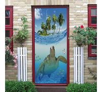 3d Stickers Porte Porte Animal tortue Auto-AdhéSif Murale DéCoration De La Maison Stickers Muraux Chambre Salon Affiche Amovible Art Autocollants L83 x H204cm
