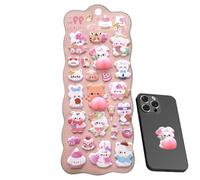 3D Stickers - PVC Paper 22x9.5cm | Animal Adhesive Scrapbooking Supplies, Small Bunny Soft Bubble Stickers | Cute Decorative Cartoon Decals For Diary Scrapbook Pencil Case Tablet Phone Case Water
